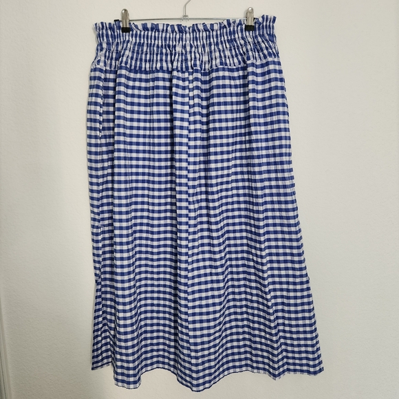 Universal Thread Womens Blue & White Smocked Gingham Maxi Skirt Size XL - Picture 6 of 8